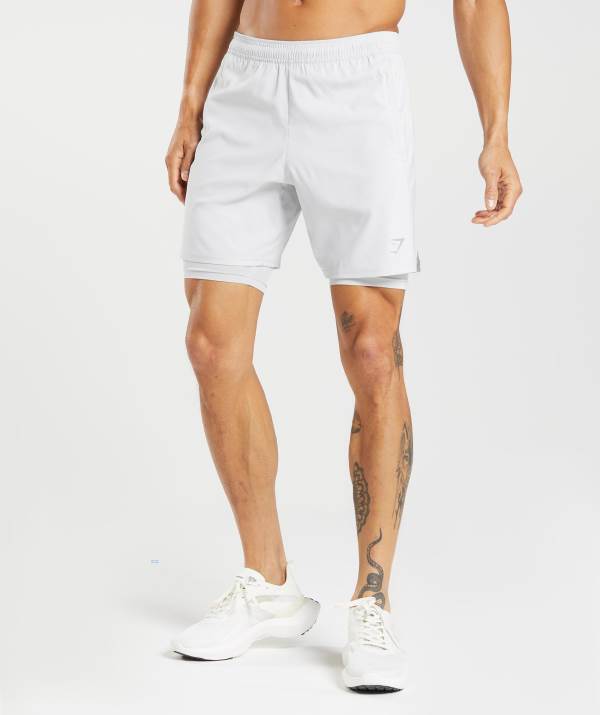 Panske Šortky Gymshark Aspect 2 In 1 Svetlo Siva | CI7502831